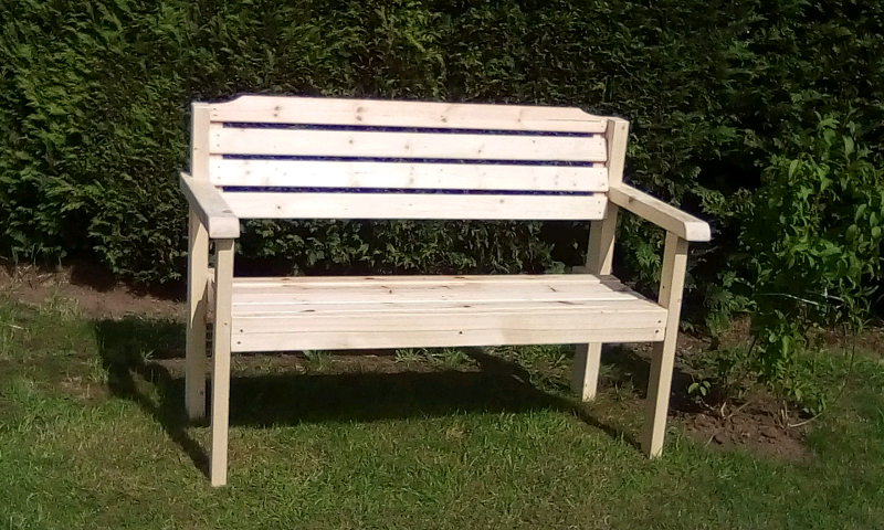 4ft 120 Cm Wide 2 Seater Wooden Garden Bench For Sale In