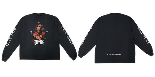 Balenciaga x Yeezy DMX A Tribute ロンTシャツ ブラック DMX Balenciaga Yeezy Tribute T Shirt Medium M SOLD OUT IN