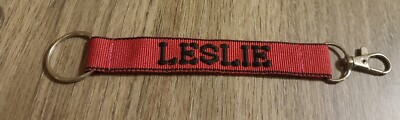 New Leslie Personalized Keychain Red and Black