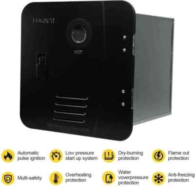 Fogatti 48,000 BTU RV Tankless Water Heater InstaShower 7 with Black Door