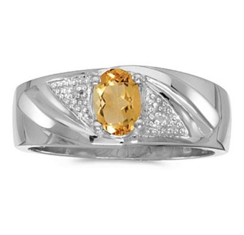 Citrine White Gold Rings for Men