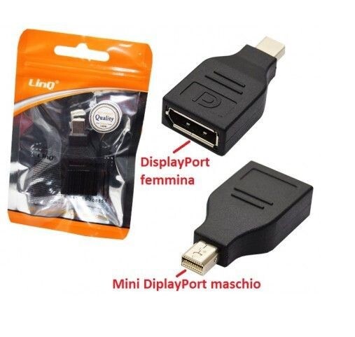 Adattatore Da Displayport Femmina a Mini Displayport Maschio Linq Dp-2212