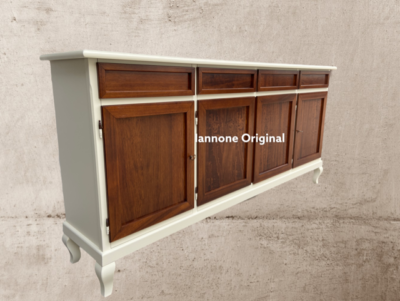 CREDENZA AVORIO E NOCE