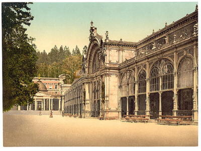 The Kruezbrunnen, Marienbad, Bohemia, Austro-Hungary c1900 OLD PHOTO