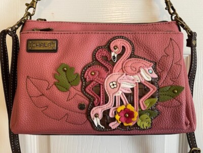 NEW ITEM!!  NEW LISTING!!  CHALA FLAMINGO GROUP DELUXE RFID CROSSBODY BAG - PINK
