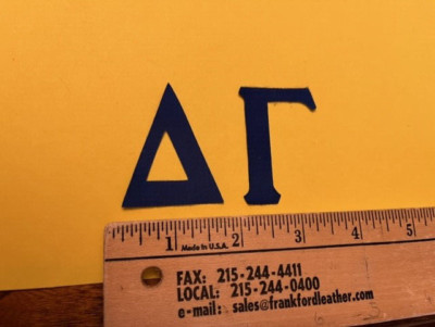 2'' Delta Gamma ROYAL BLUE Greek Twill Sew On Letters, Adhesive Backing, NEW