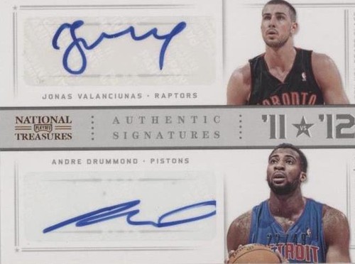 2012-13 Panini National Treasures - Andre Drummond/Jonas Valanciunas #66