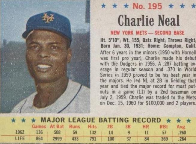 1963 Post - Charlie Neal #195