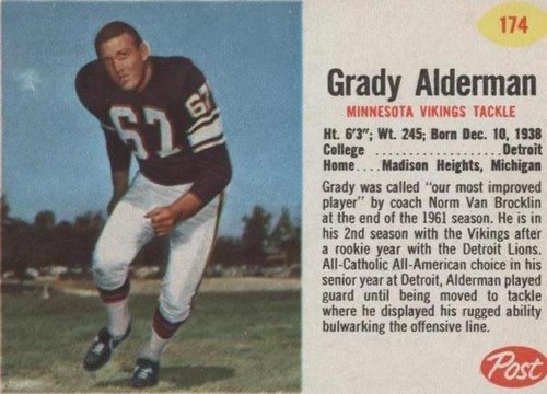 1962 Post Grady Alderman #174