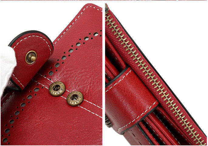 Women Leather Wallet RFID Blocking Ladies Small Compact Credit Card Holder Purse