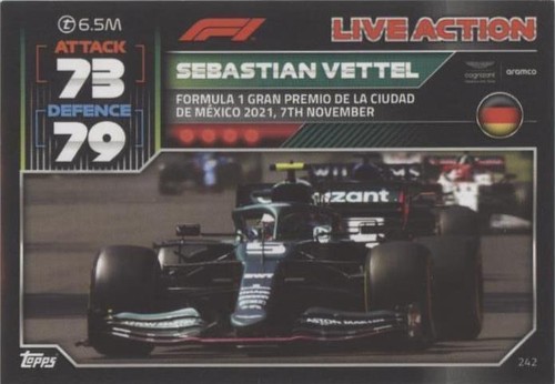 2022 Topps F1 Turbo Attax - Sebastian Vettel #242