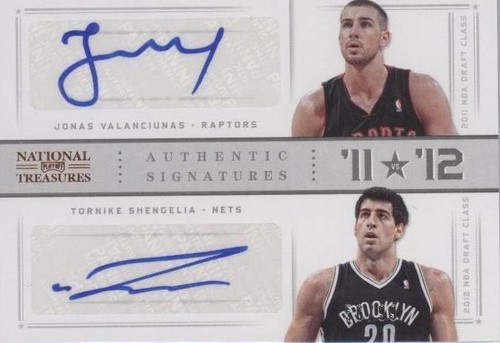 2012-13 Panini National Treasures - Tornike Shengelia/Jonas Valanciunas #93