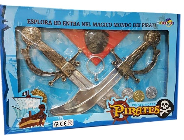 Pirati Set Accessori Pugnali Monete Bandana Gioco Giocattolo Bambini dfh