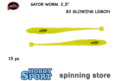 MOLIX SATOR WORM 2,5" COL 83 GLOWING LEMON SPINNING ROCK FISHING 15 PZ