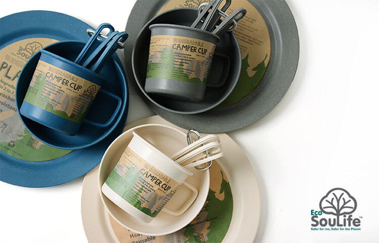 Ecosoulife Biodegradable Camper Set Dishes, 20 Case Lot Pallet Wholesale Resale