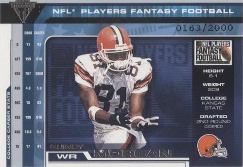 2001 Pacific Private Stock Titanium Quincy Morgan #8