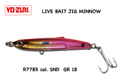 YO ZURI DUEL LIVE BAIT COL SND PINK OR JIG MINNOW 18 GR   7 CM  SPINNING MARE