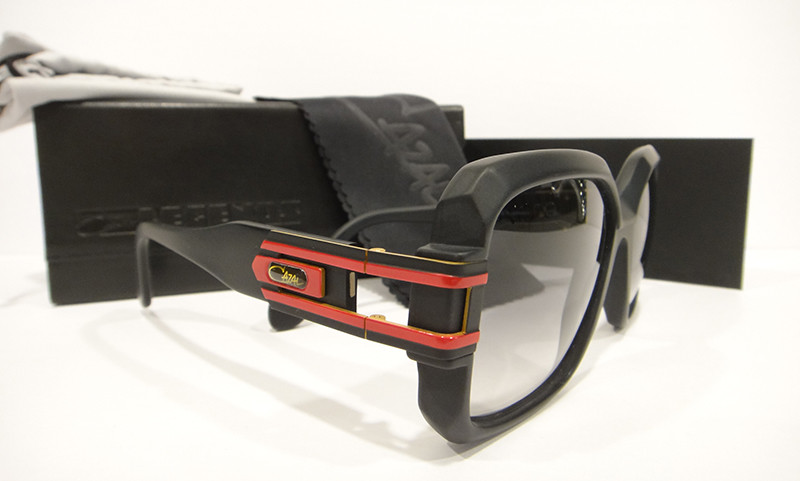 Pre-owned Cazal 623/302 Sunglasses 623 Color 011 Matt Black Red Authentic In Grey Gradient