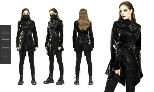 DEVIL FASHION GOTHIC PUNK WOMEN VINTAGE JACKETS CLOTHING METAL DECORATION LONG-SLEEVED COAT