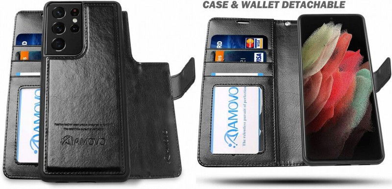 Amovo Leather Case For Samsung Galaxy S21 Ultra Wallet S21ultra Black Ebay
