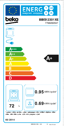 EEK:A+ auf einer Skala von A+++ bis D ist das Rating A+