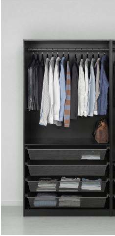 Ikea Pax Wardrobe Black Brown H 236 X W 150 X D 66 With Sliding