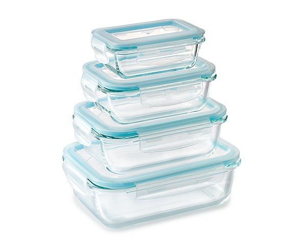 Betty Bossi Aufbewahrungsdose mit Deckel, Glas rechteckig - 4er-Set, Gratinform - Bild 1 von 5