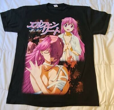 Black T-Shirt Japanese Anime Elfen Lied Tee, Large vtg style Black T-Shirt Japanese Anime Elfen Lied Tee, Large vtg style