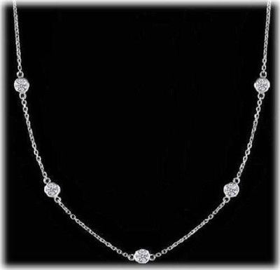 1.81 ct total Round Diamonds By The Yard Platinum Necklace 9 x 0.20 ct F-G SI1