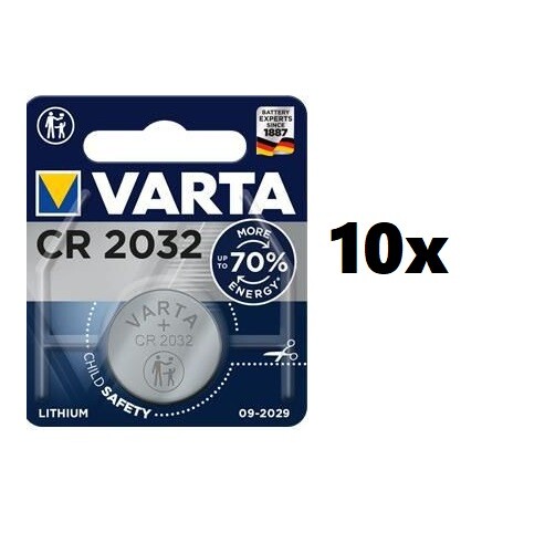 Confezione 10 Pile Batterie Varta Lithium CR2032 hsb