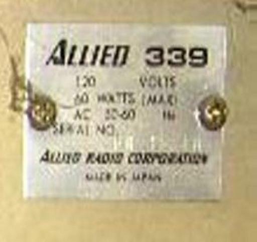 Allied Radio model 339 AM/FM Receiver