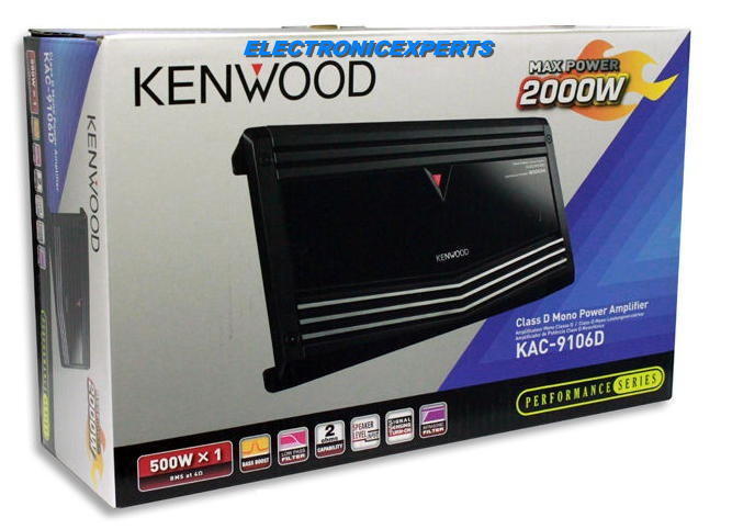 New KENWOOD KAC-9106D 2000 Watt Max Car Monoblock Amplifier 