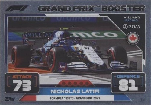 2022 Topps F1 Turbo Attax - Nicholas Latifi #324
