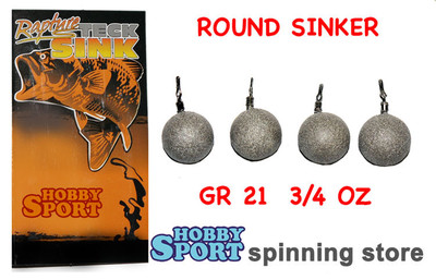 ROUND SINKER PIOMBO DROP SHOT 3/4 OZ 21 GR BLACK BASS SERIE TECK PLASTIFICATO