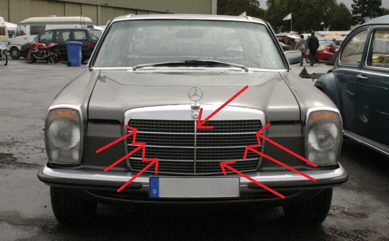 Fit For Mercedes Benz W114 W115 Grill Moulding Trim Set 7 Pcs Alu 220 220s 220se Ebay