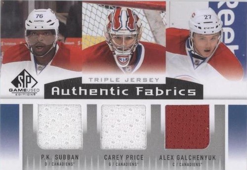2013-14 SP Game Used Edition - Alex Galchenyuk Carey Price P. K. Subban #AF3-LBBR