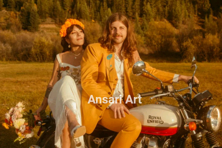 Pre-owned Art Men's Orange 3pc Custom Made Floral Flowers Embroidered Western Wedding Day Suit