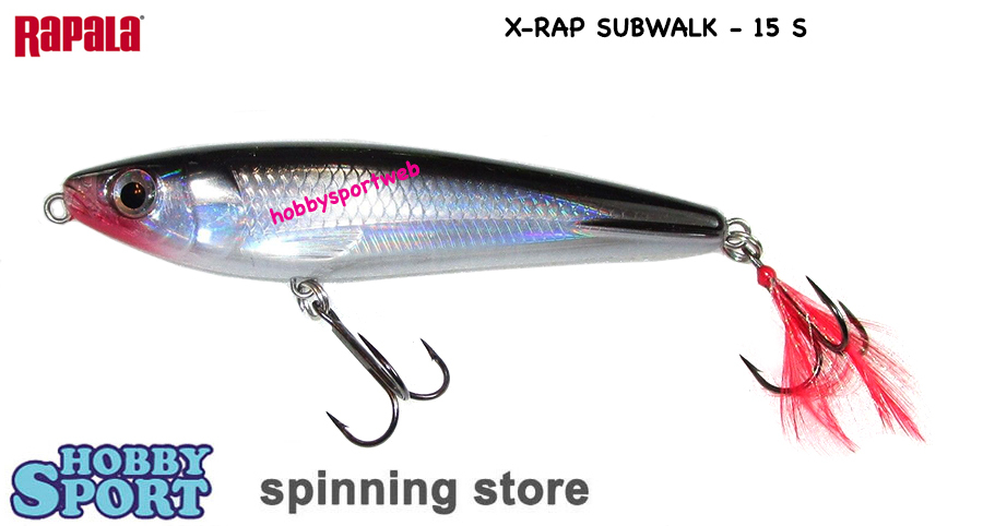 RAPALA XRAP SUBWALK XRSB-15 COL. S SILVER BLACK WALKING THE  DOG 58 GR SPINNING