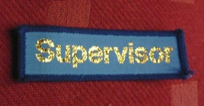 BRITISH RAIL BADGE ... SUPERVISOR cloth uniform badge  FAST FREE POST