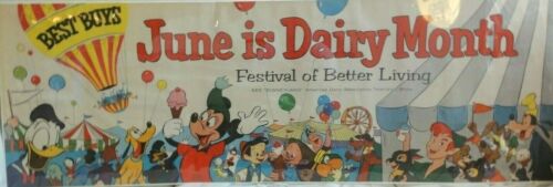 1955 "Disneyland" Television Show Large Poster, American Dairy Association.
