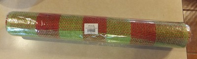 RED & GREEN PLAID DECORATIVE MESH ROLL 21