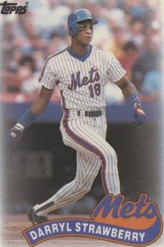 1989 Topps League Leaders Minis - Darryl Strawberry #28