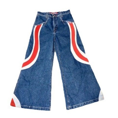 JNCO Jeans women's Spring and Autumn patchwork color wide leg pants
