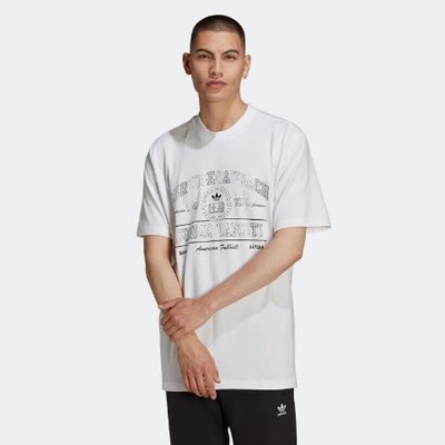 

Мужская студенческая футболка Adidas Originals, белая, большая, Белый, HF9214