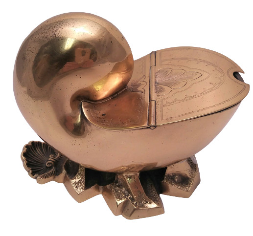Antique Shell-Form Gilded Silverplate Spoon Warmer