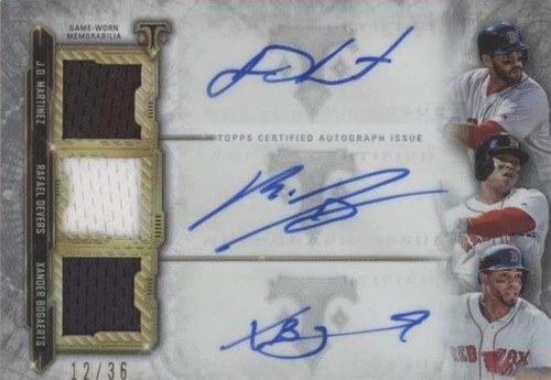 2020 Topps Triple Threads - J.D. Martinez Rafael Devers Xander Bogaerts #ARC-MDB