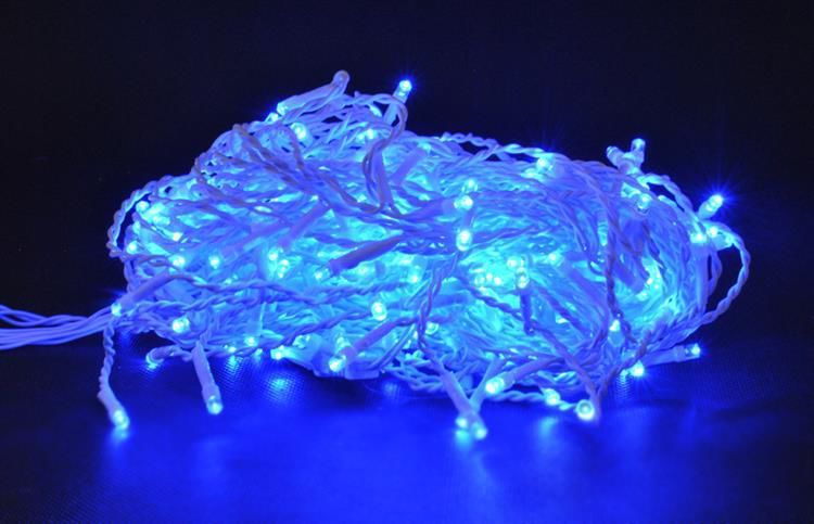 CAVO LUCI 100 LED DECORAZIONI NATALIZIE ALBERO ESTENDIBILE 8 PROGRAMMI BLU