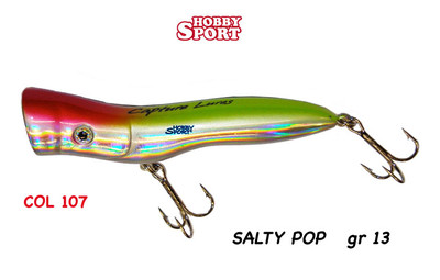 SALTY POP LURES SALTWATER - BLACK BASS 13 GR- COL 107 RED YELLOW  TRABUCCO