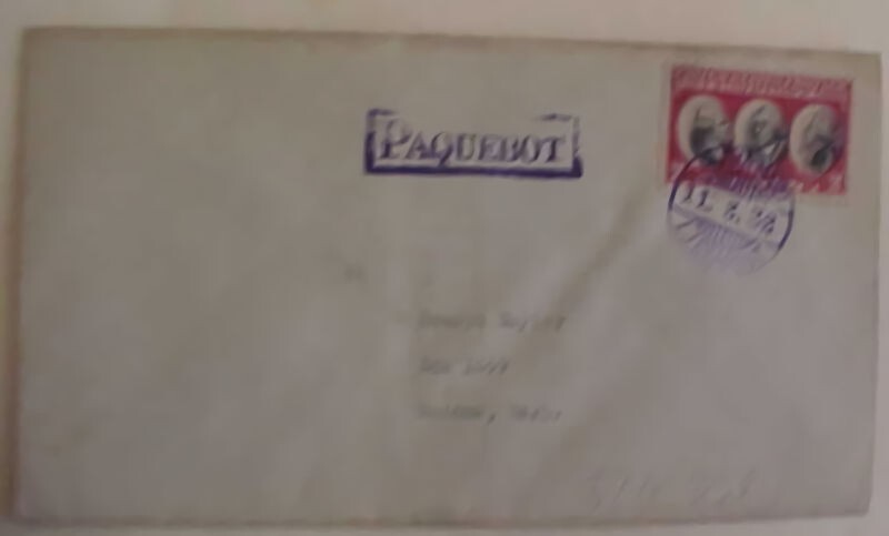JAPAN ASAMA MARU 1 U SEAPOST PAQUEBOT UNLISTED 11-3-32 ON US