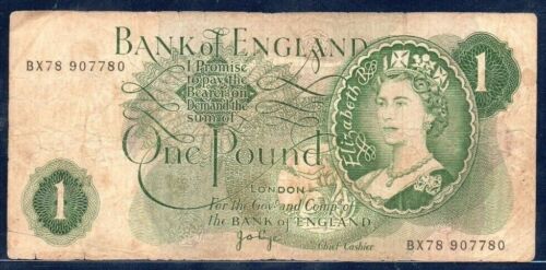 Great Britain UK England Fine 1 Pound ND 1970 - 1978 P-374g Sig  J. B. Page